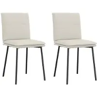 vidaXL Chaise de salle à manger 2 pcs. Velours crème