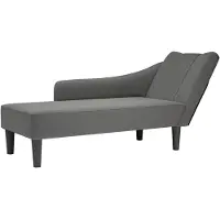 vidaXL Chaise longue avec accoudoir à droite Tissu gris foncé