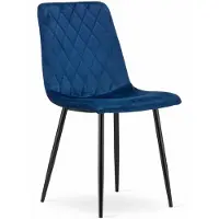 Leobert Chaise - - Turin - Velours Bleu Marine - 44,5 X 53 X 88,5 Cm