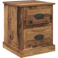vidaXL Cabinet de chevet avec tiroir Bois ancien 39 x 39 x 47.5 cm