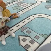 Tapis.nl Tapis pour enfants Diamora bleu 120 cm rond