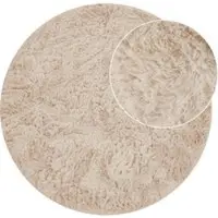 Tapis.fr Tapis à poils longs Silvana crème 120 cm rond