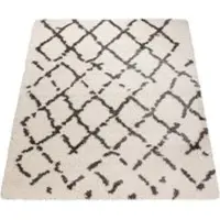 Tapis.fr Tapis à poils longs Mahara gris 60x90 cm