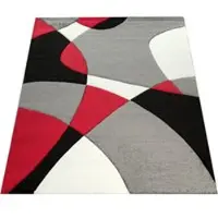 Tapis.fr Tapis moderne Diamora rouge 80x300 cm