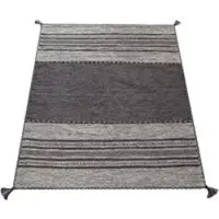 Tapis.fr Tapis tissé main Kilian gris 240x340 cm
