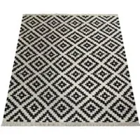 Tapis.nl Tapis en laine Kenolia noir-blanc 120x170 cm