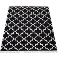 Tapis.fr Tapis en laine Kenolia noir 140x200 cm
