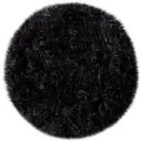 Tapis.fr Tapis à poils longs Playara noir 60 cm rond