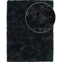 Tapis.fr Tapis à poils longs Silvana noir 140x200 cm