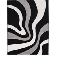 Tapis.fr Tapis moderne Diamora noir 60x110 cm