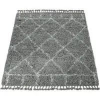 Tapis.fr Tapis à poils longs Nadori gris 160x230 cm