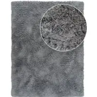 Tapis.fr Tapis à poils longs Silvana gris 80x150 cm