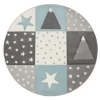 Tapis.fr Tapis pour enfants Kosmos bleu 120 cm rond