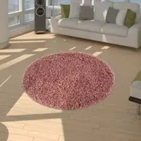 Tapis.fr Tapis shaggy Trista rose 120 cm rond