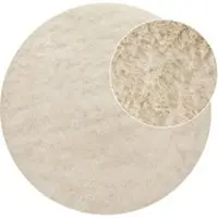 Tapis.fr Tapis à poils longs Silvana ivoire 160 cm rond