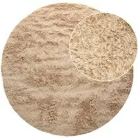 Tapis.nl Tapis à poils longs Silvana beige 160 cm rond