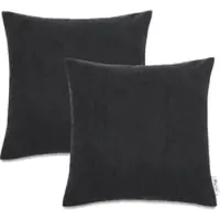 Tapis.fr Housse de coussin Chino noir 45x45 cm, 2 pièces