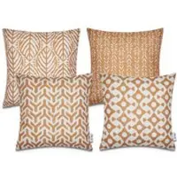 Tapis.fr Housse de coussin Chino orange foncé 45x45 cm, 4 pièces