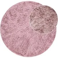 Tapis.fr Tapis à poils longs Silvana rose 200 cm rond
