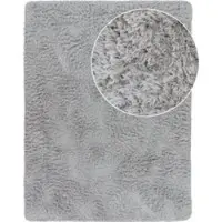 Tapis.fr Tapis à poils longs Silvana argent 60x100 cm