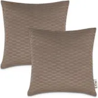 Tapis.fr Housse de coussin Chino marron 45x45 cm, 2 pièces