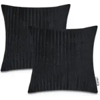 Tapis.fr Housse de coussin Chino noir 45x45 cm, 2 pièces