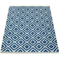 Tapis.nl Tapis en laine Kenolia bleu 80x150 cm