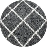 Tapis.fr Tapis shaggy Kalea anthracite 160 cm rond