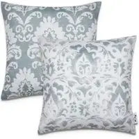 Tapis.fr Housse de coussin Chino gris 45x45 cm, 2 pièces