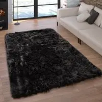 Tapis.fr Tapis à poils longs Playara noir 40x60 cm