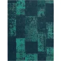 Tapis.fr Tapis tissé á plat Marbella turquoise 80x150 cm