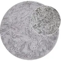 Tapis.nl Tapis à poils longs Silvana argent 80 cm rond