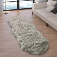 Tapis.fr Tapis à poils longs Playara gris 80x75 cm en forme de cœur