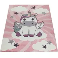 Tapis.fr Tapis pour enfants Kosmos rose 133 cm carré