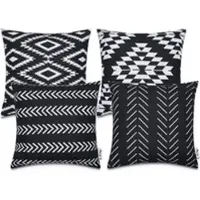 Tapis.fr Housse de coussin Chino noir 45x45 cm, 4 pièces