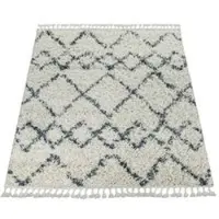 Tapis.fr Tapis à poils longs Nadori beige 80x150 cm