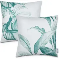 Tapis.fr Housse de coussin Chino vert-blanc 45x45 cm, 2 pièces