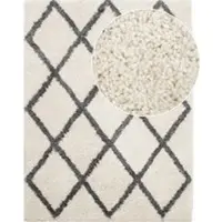 Tapis.fr Tapis à poils longs Arizona blanc-anthracite 80x150 cm