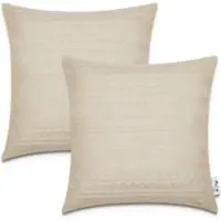 Tapis.nl Housse de coussin Chino crème 45x45 cm, 2 pièces