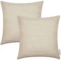 Tapis.fr Housse de coussin Chino crème 45x45 cm, 2 pièces