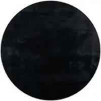 Tapis.fr Tapis moelleux Solina noir 120 cm rond