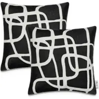 Tapis.fr Housse de coussin Chino noir 45x45 cm, 2 pièces