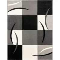 Tapis.fr Tapis moderne Diamora noir-blanc 80x150 cm