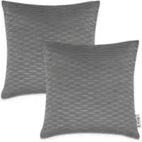 Tapis.fr Housse de coussin Chino anthracite 45x45 cm, 2 pièces