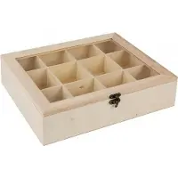 Rayher Hobby Materialen Boîte à thé en bois, Accessoires de thé, Marron