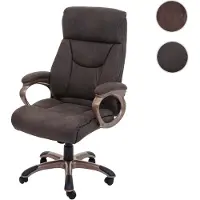 Mendler Chaise de bureau Dallas, chaise de bureau chaise pivotante fauteuil de direction,  ~ aspect daim gris foncé