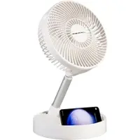 Pearl Ventilateur télescopique Ø 18,5 cm rechargeable avec fonction batterie externe