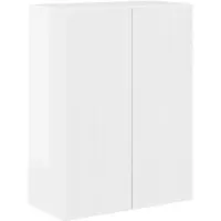 vidaXL Meuble TV mural Montage mural Blanc brillant 59,5 x 31 x 80 cm