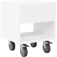 vidaXL Table de chevet Blanc 40,5 x 40 x 48 cm Bois d'ingénierie