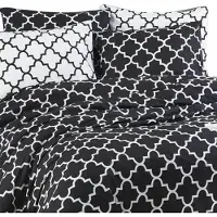 L'essentiel Maison , Madalyon - Black, Ensemble housse de couette Ranforce king-size (FR), 100 % COTON RANFORCE, noir, 240 x 220 cm